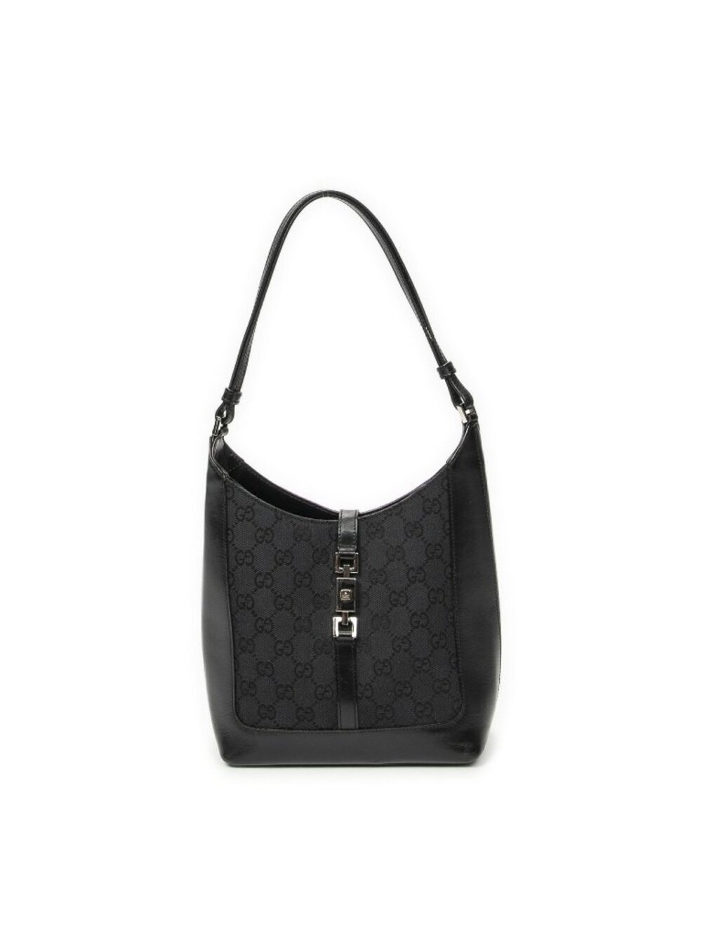 Gucci Small Jackie Black GG Canvas Messenger